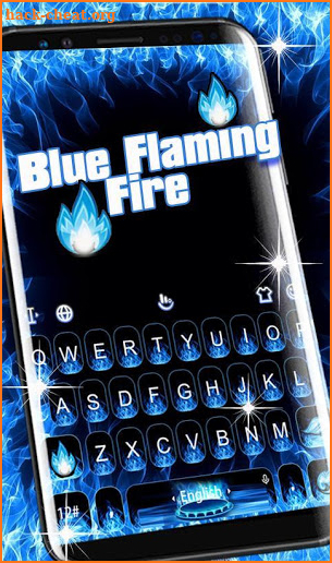 Blue Flaming Fire Keyboard Theme screenshot