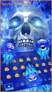 Blue Flaming Skull Keyboard Theme screenshot