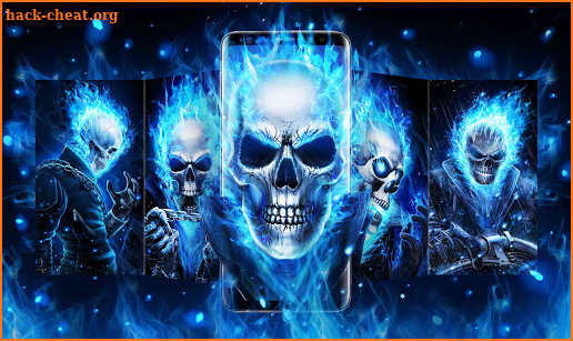 Blue Flaming Skull Live Wallpaper screenshot