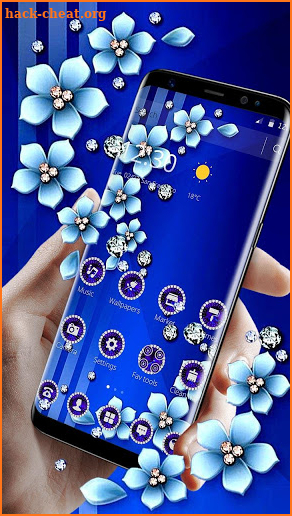 Blue Flower Glitter Diamond Business Theme screenshot