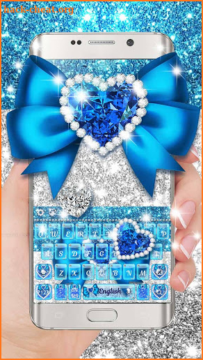 Blue Glitter Bow Keyboard screenshot