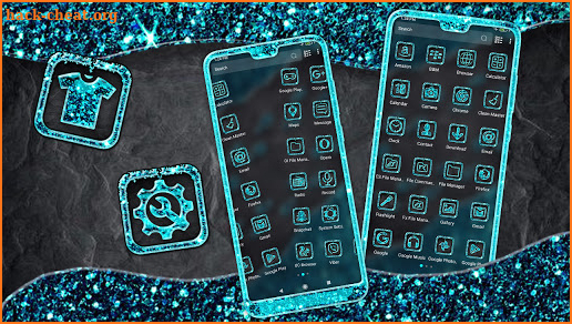 Blue Glitter Footprint Theme screenshot