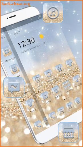 Blue Glitter Luxury Dazzling Theme screenshot