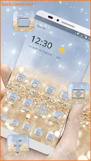 Blue Glitter Luxury Dazzling Theme screenshot