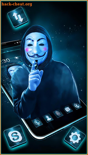 Blue Glitter Mask Anonymous Theme screenshot