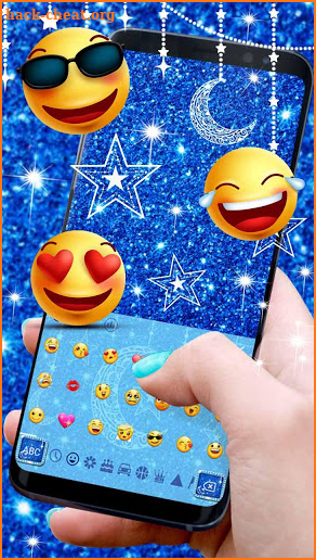 Blue Glitter Moon Keyboard screenshot