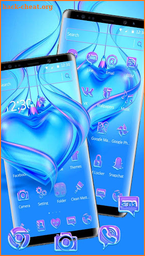 Blue Heart Crystal Theme screenshot