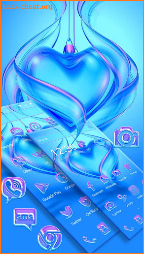 Blue Heart Crystal Theme screenshot