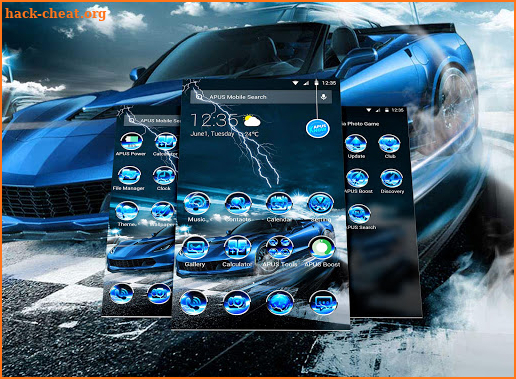 Blue Lightning Cool Car theme & wallpapers screenshot