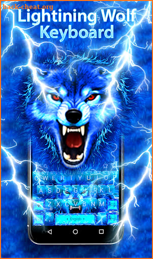 Blue Lightning Wolf Keyboard Theme screenshot