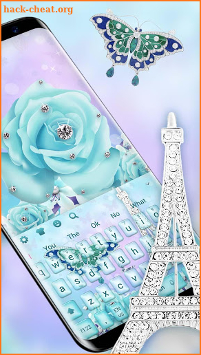 Blue love in Paris tower keyboard theme screenshot