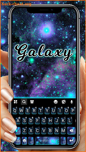 Blue Neon Galaxy Keyboard Theme screenshot