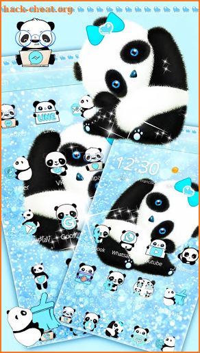 Blue Panda Cute Theme screenshot