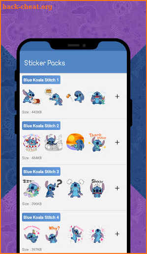 Blue Panda Stitch Stickers for WhatsApp screenshot