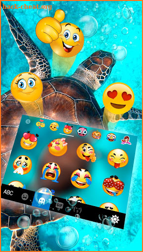 Blue Sea Turtle Keyboard Theme screenshot