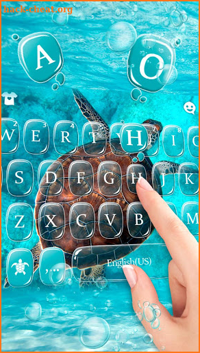 Blue Sea Turtle Keyboard Theme screenshot