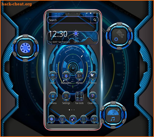 Blue Tech Dash Board Theme screenshot