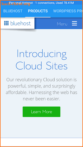 BlueHost screenshot