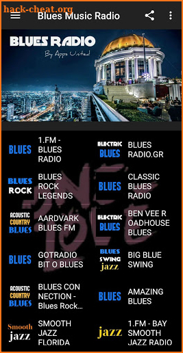 Blues music radio screenshot