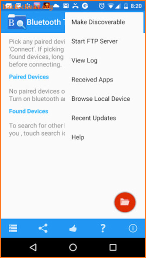 Bluetooth File Explorer screenshot