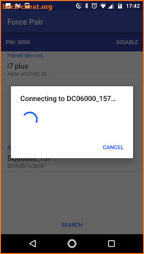 Bluetooth Force Pin Pair (Connect) screenshot