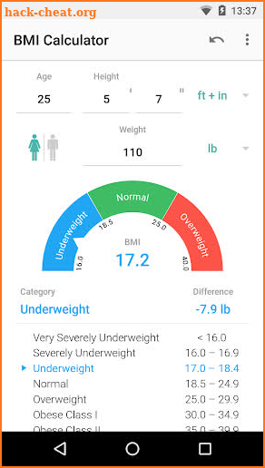 BMI Calculator screenshot