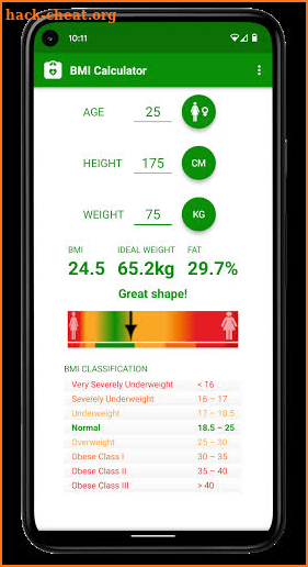 BMI Calculator screenshot