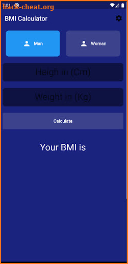 BMI calculator screenshot