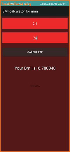 Bmi calculator for boys screenshot