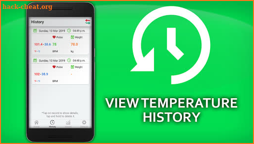 Body Temperature Checker Diary: Log History Info screenshot