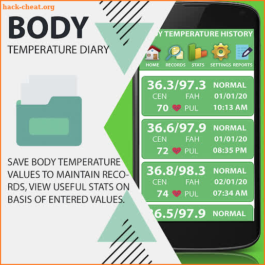 Body Temperature Diary : Thermometer Fever Guide screenshot