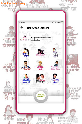 bollywood stickers for messenger screenshot