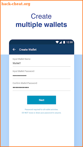 BOScoin Tokennet Wallet screenshot