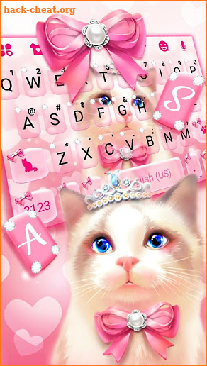 Bowknot Crown Kitty Keyboard Theme screenshot