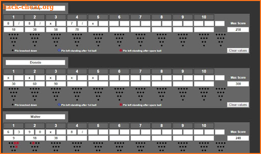 Bowling Score Sheet screenshot