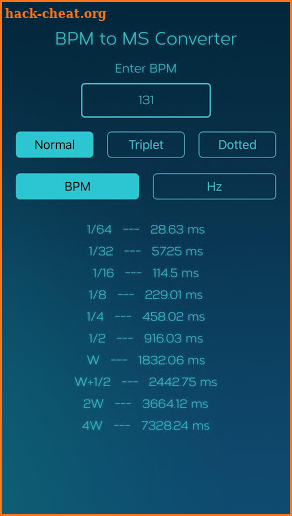 BPM to MS Converter screenshot