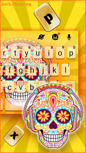 Brazil Music Skull Keyboard Background screenshot