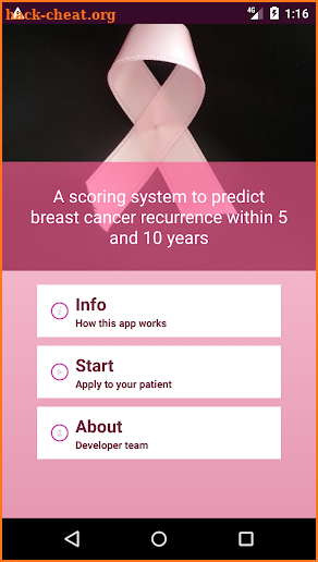 Breast cancer recurrence screenshot