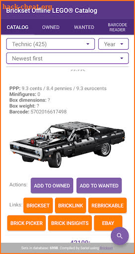 Brickset Offline Catalog screenshot