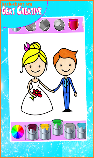 Bride and groom Coloring Game for kids screenshot