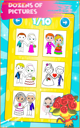 Bride and Groom Wedding Coloring Pages screenshot