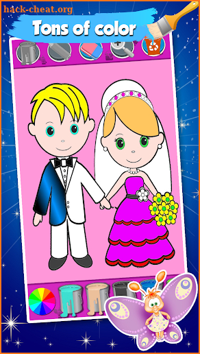 Bride And Groom Wedding Coloring Pages Game screenshot