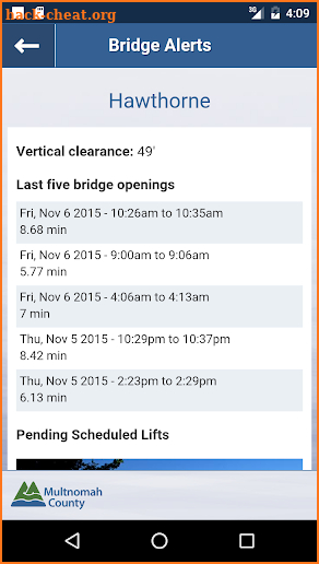 Bridge Alerts by Multco screenshot