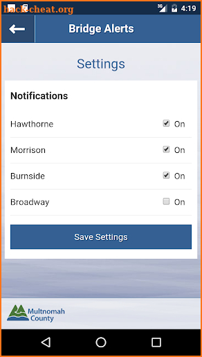 Bridge Alerts by Multco screenshot