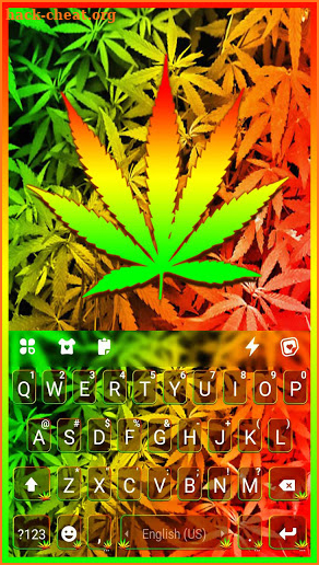 Bright Neon Weed Keyboard Background screenshot