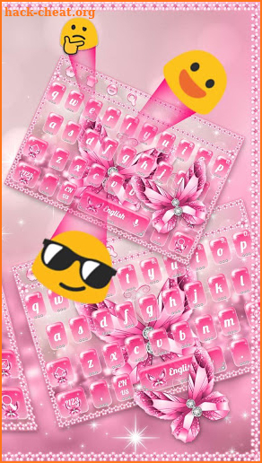 Bright Pink Diamond Butterfly Keyboard screenshot