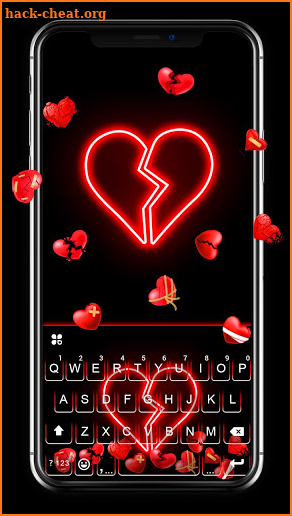 Broken Hearts Gravity Keyboard Background screenshot