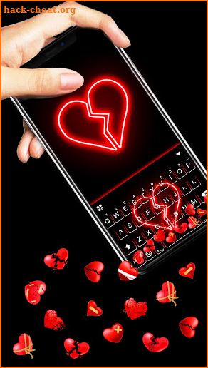 Broken Hearts Gravity Keyboard Background screenshot