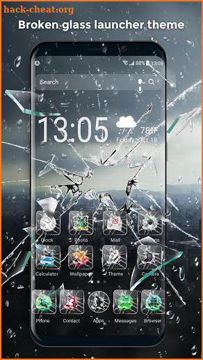 Broken Screen Glass Launcher for Android screenshot