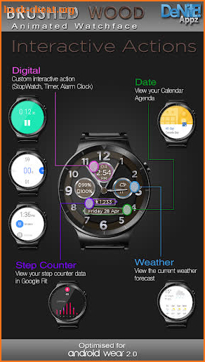 Brushed Wood HD Watch Face screenshot